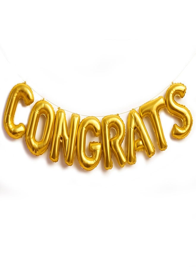 بروبسيكل بالونات فويل ذهبية على شكل حروف تهنئة من بروبسكل، مقاس 16 بوصة - مثالية لحفلات التخرج، والزفاف، وحفلات استقبال المولود، واحتفالات النجاح في العمل، وحفلات الوداع، وحفلات الترقية، ولافتة احتفال ذهبية. - Image 1